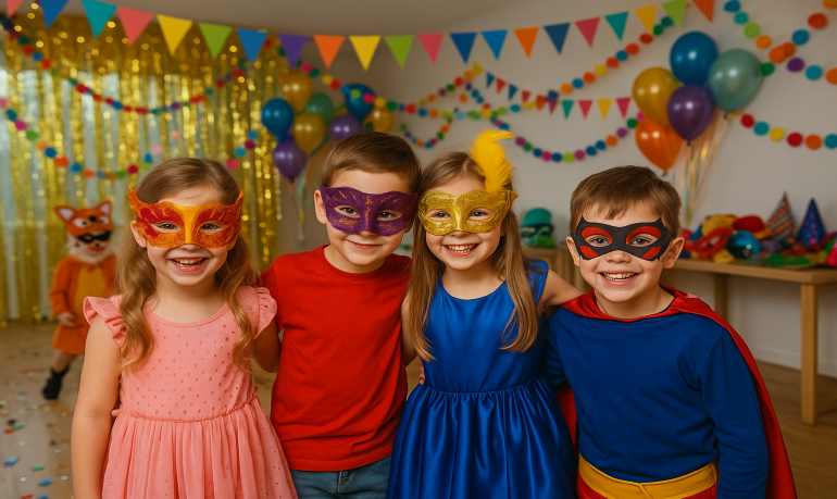 Bal masqué enfant : idées déco, jeux et playlist festive