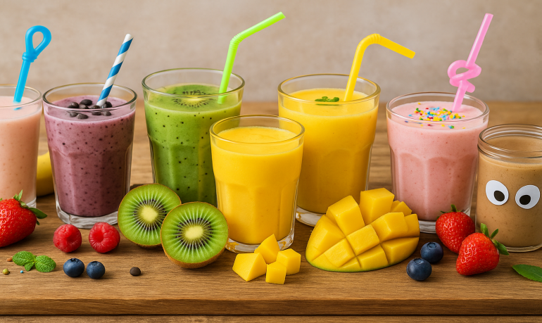 10 smoothies enfants faciles – Boissons saines et colorées
