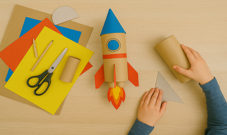Fabriquer une fusée en carton avec les enfants: guide facile