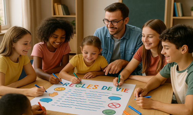 Co-créer les règles de vie en groupe : guide charte enfants/ados