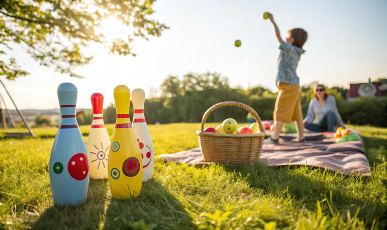 Quilles DIY : bowling extérieur en bouteilles recyclées