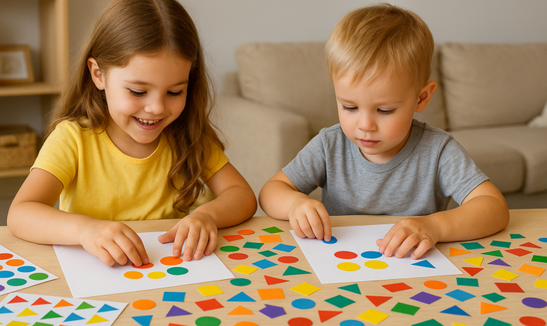 12 Jeux de Gommettes Éducatifs pour Couleurs et Formes