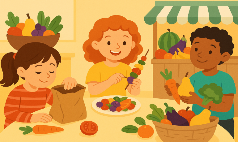 Je découvre les fruits et légumes : activités enfant