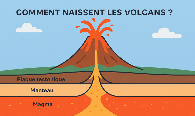 Comment se forme un volcan expliqué aux enfants