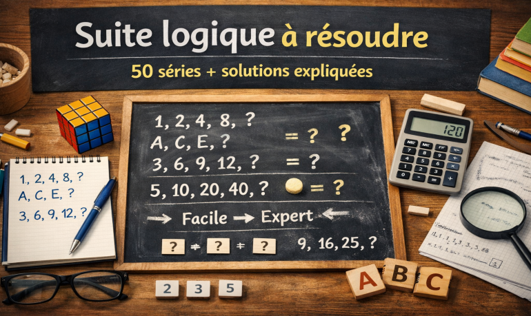 Suites logiques : 50 énigmes classées par niveau + réponses