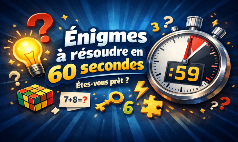 Énigmes à résoudre en 60 secondes : 20 défis rapides