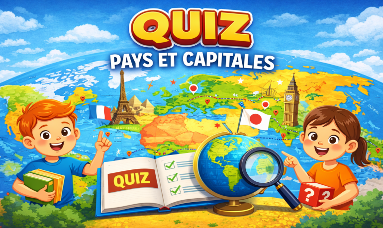 Quiz pays et capitales pour enfants : 25 questions faciles