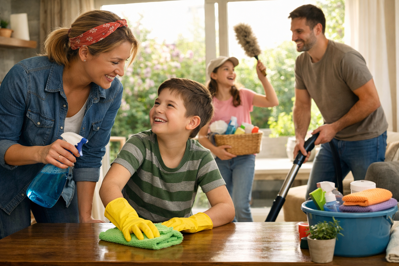 Grand nettoyage de printemps en famille : idées de jeux
