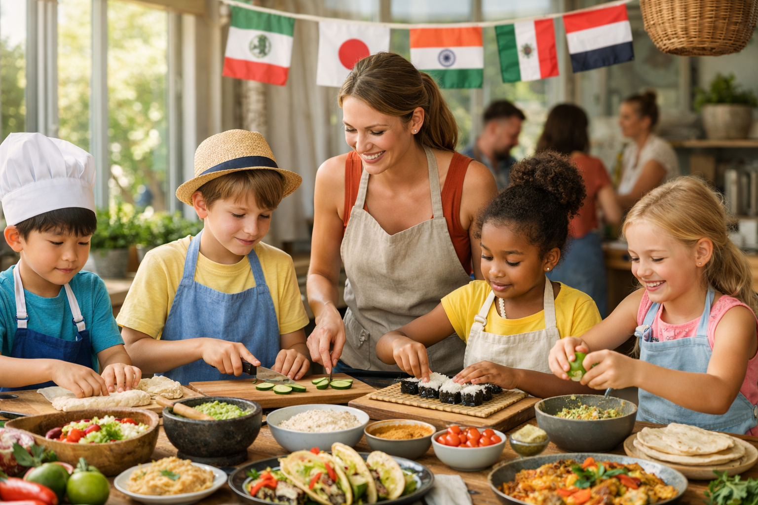 Atelier cuisine du monde pour enfants, 12 recettes d'été
