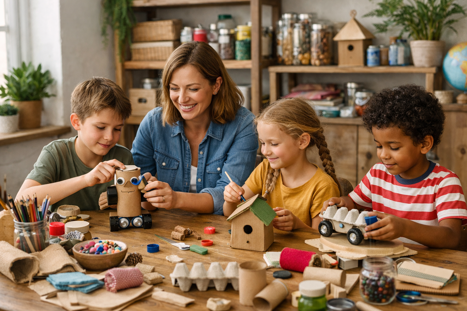 Atelier recyclage enfant : 20 idées créatives gratuites