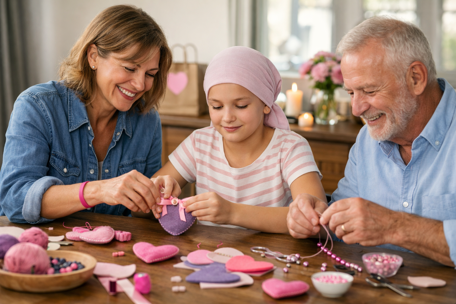 Atelier manuel pour la Journée mondiale contre le cancer