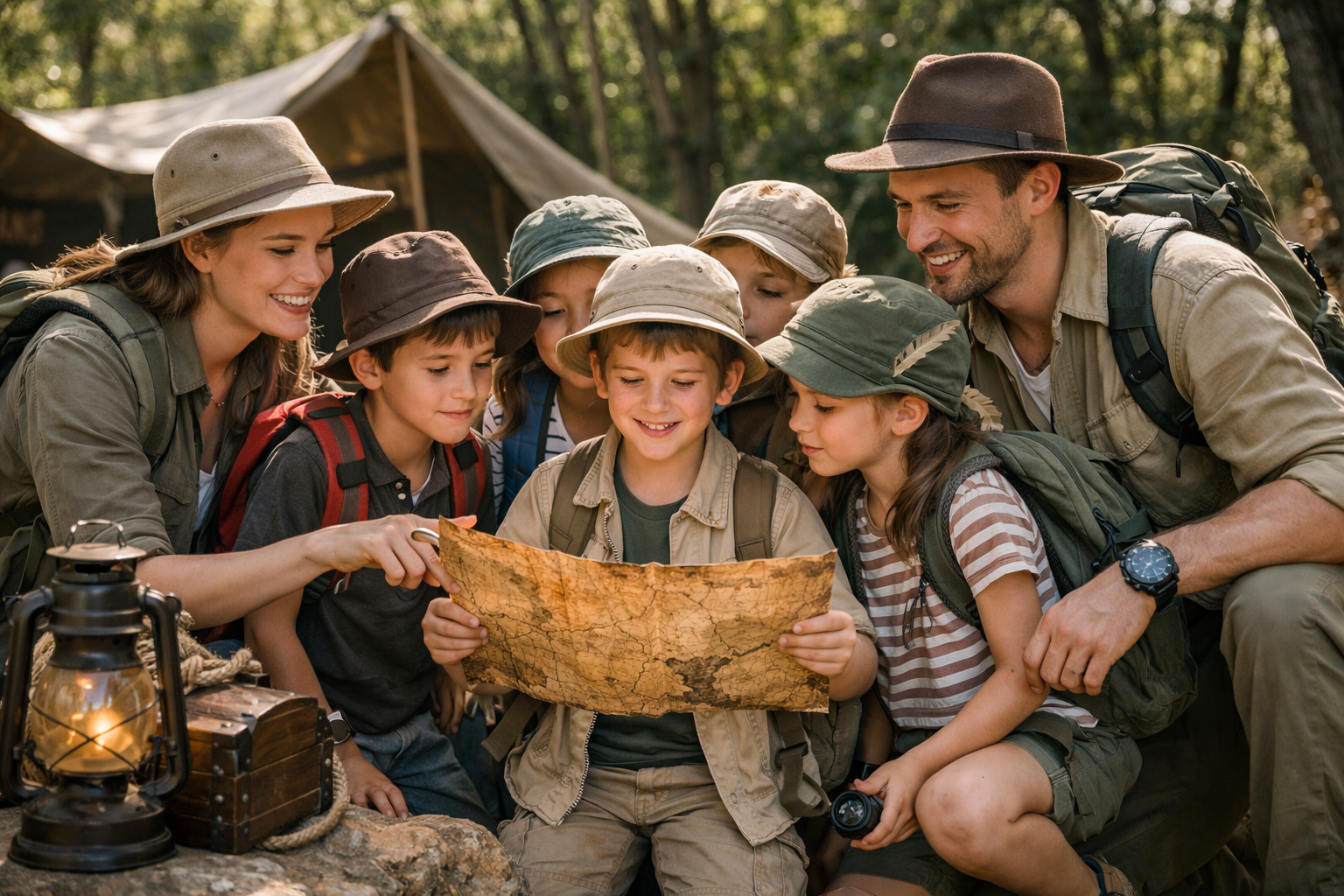 Grand jeu de rentrée pour enfants : aventure des explorateurs