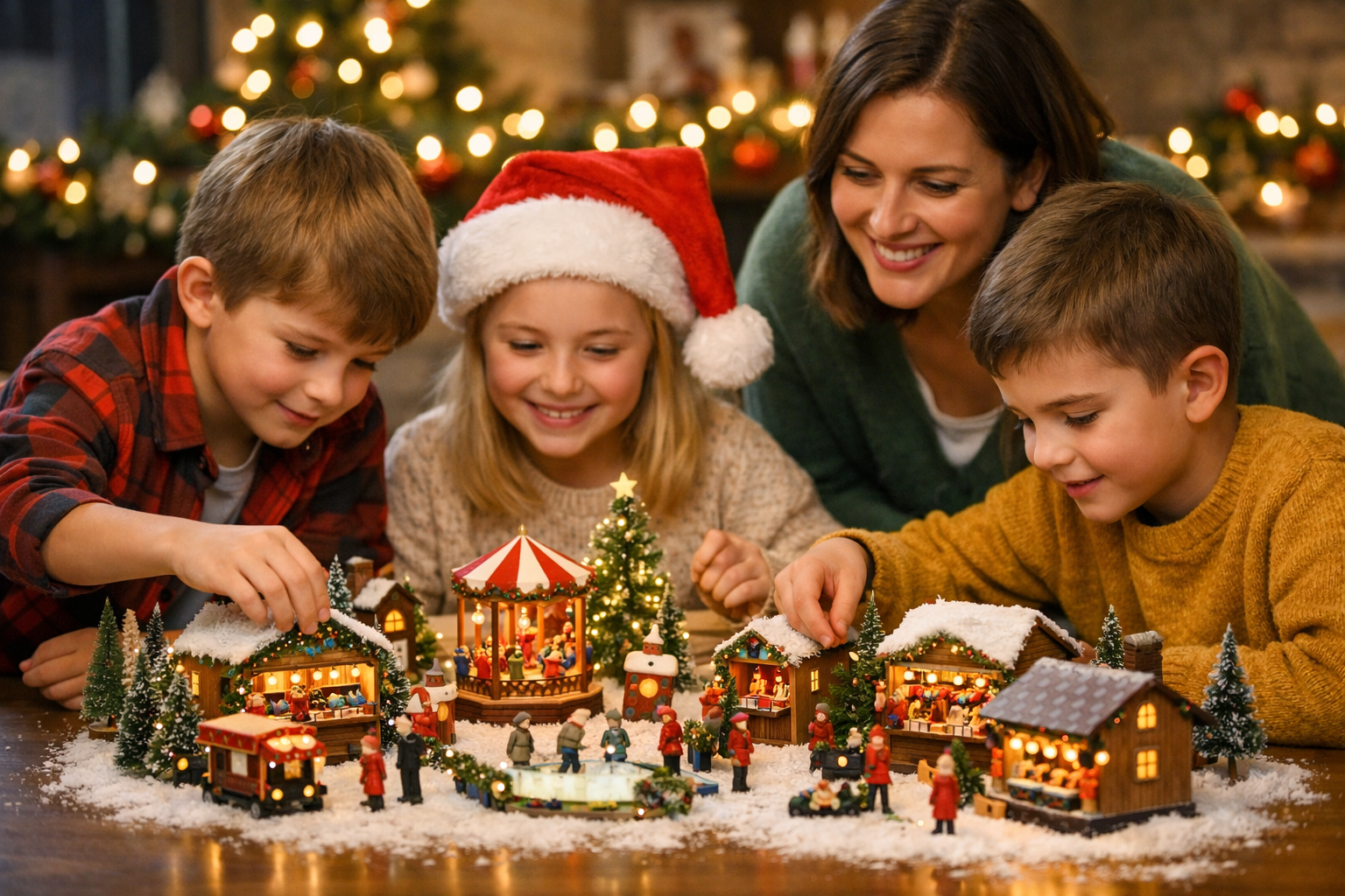 Sainte-Catherine : marché de Noël miniature en bricolage enfants