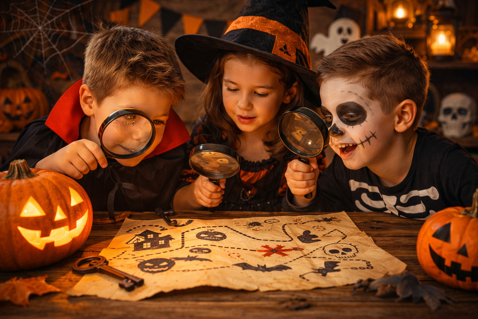 Devinettes Halloween enfants autour d'une table