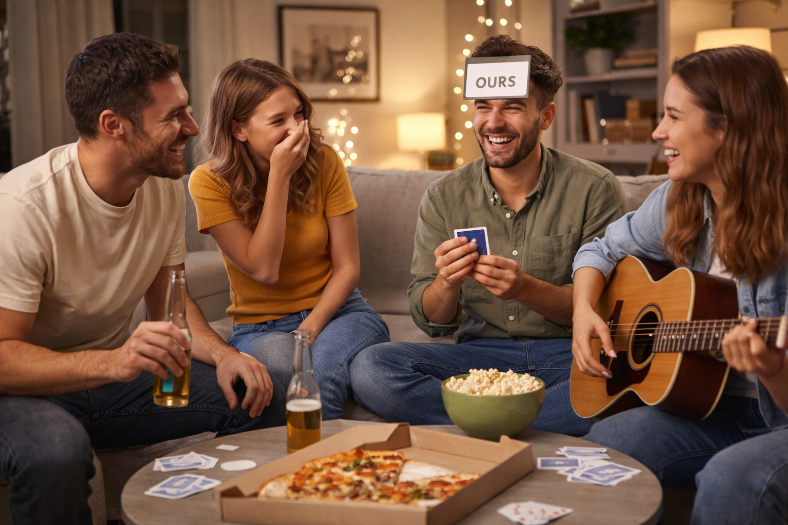 Soirée improvisée entre amis à la maison