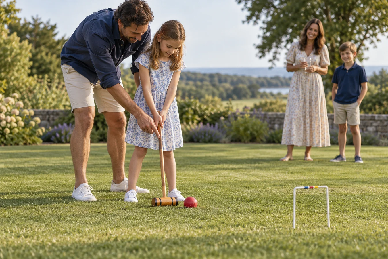 Croquet enfant : règles simples, parcours et feuille de score : illustration de contexte