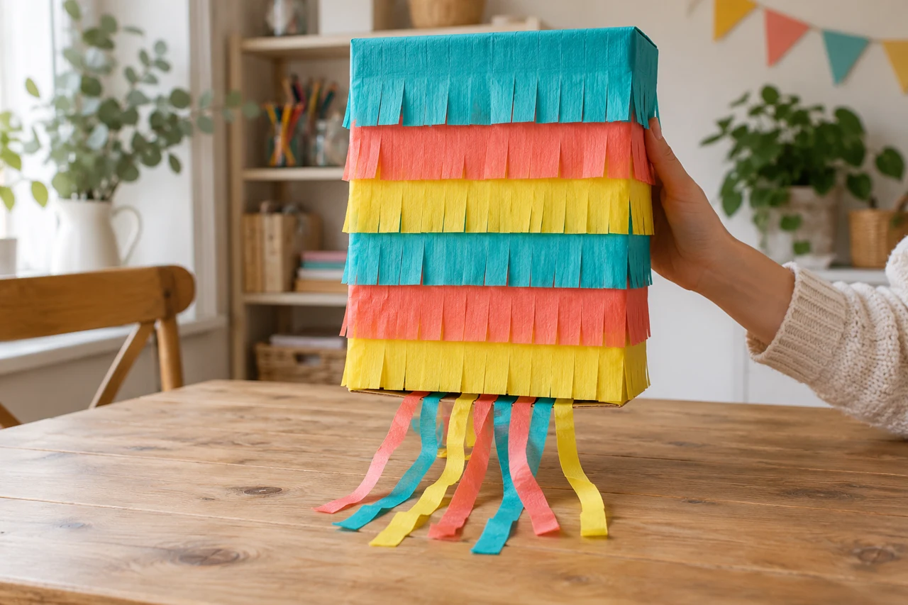 Piñata à ficelles : fabriquer une boîte surprise avec les enfants