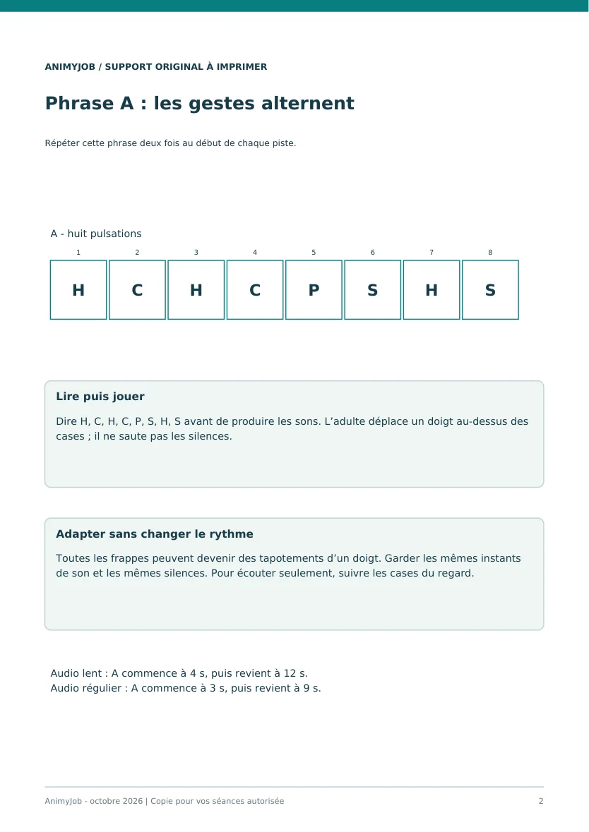 Aperçu réel de la page 2 du PDF musicogramme AnimyJob