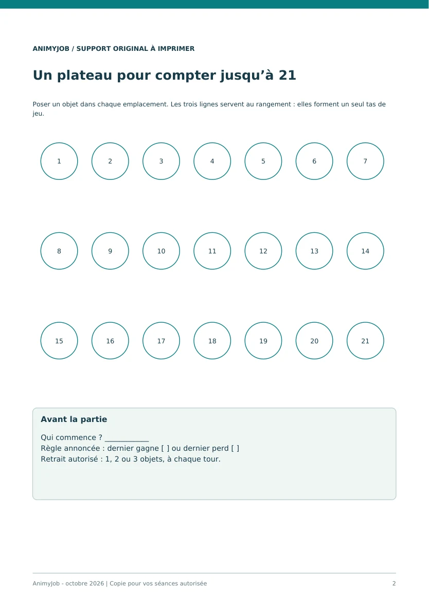 Aperçu réel de la page 2 du PDF nim AnimyJob