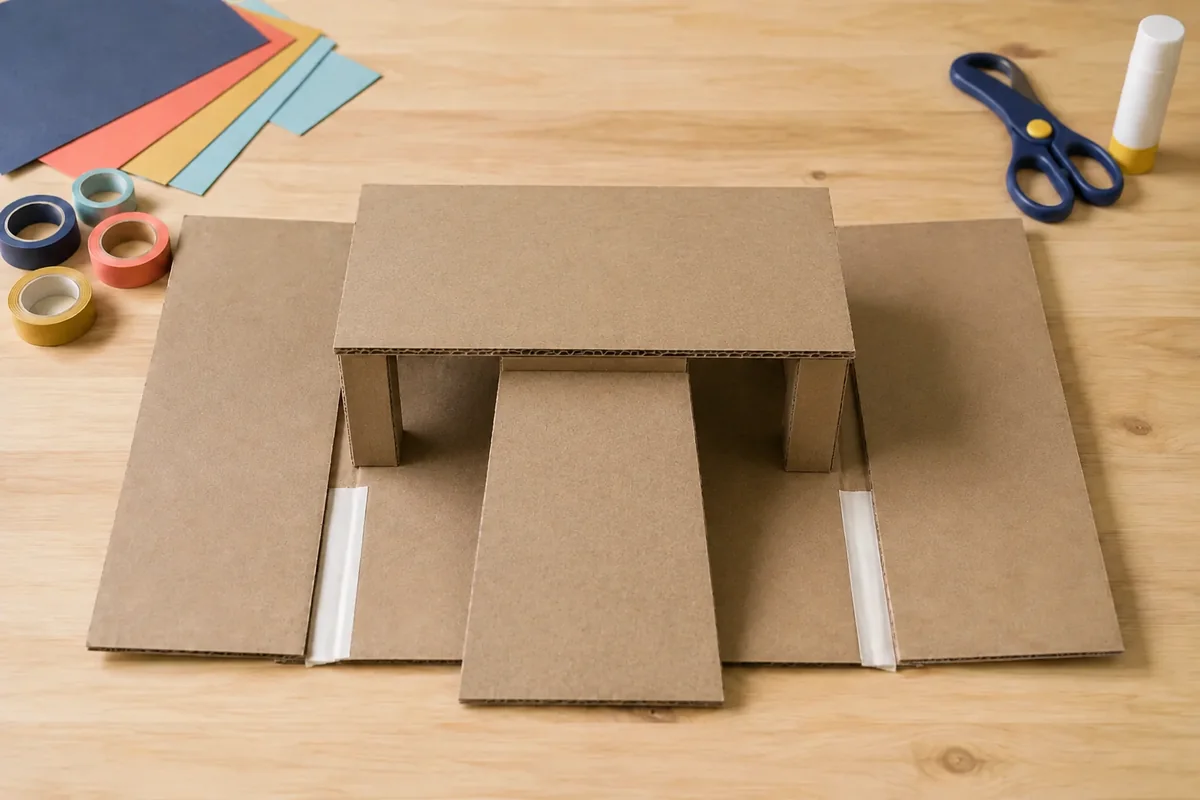 Étape 2 de « Construire un parking pliable pour petites voitures » : construire la rampe et l'étage.