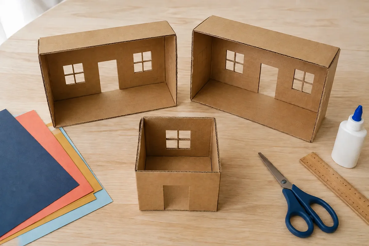 Étape 2 de « Créer une maison de poupées modulaire en boîtes récupérées » : préparer portes et fenêtres.