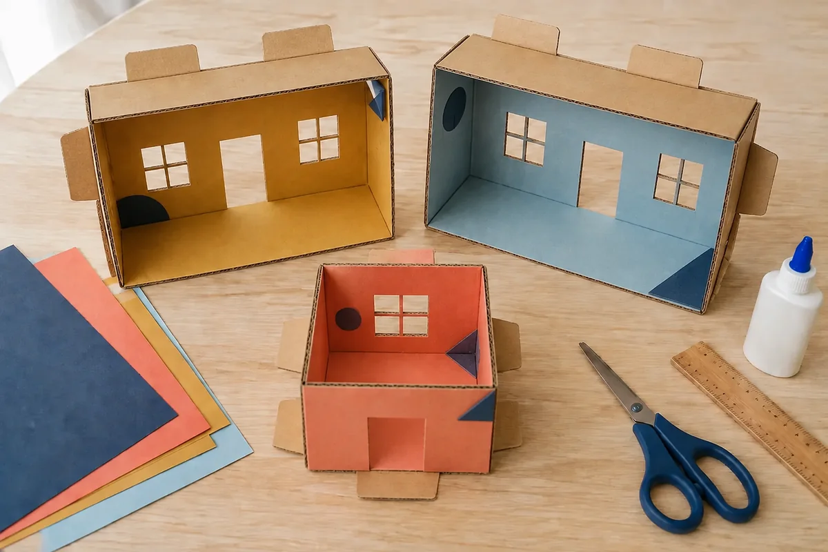 Étape 3 de « Créer une maison de poupées modulaire en boîtes récupérées » : décorer chaque pièce.