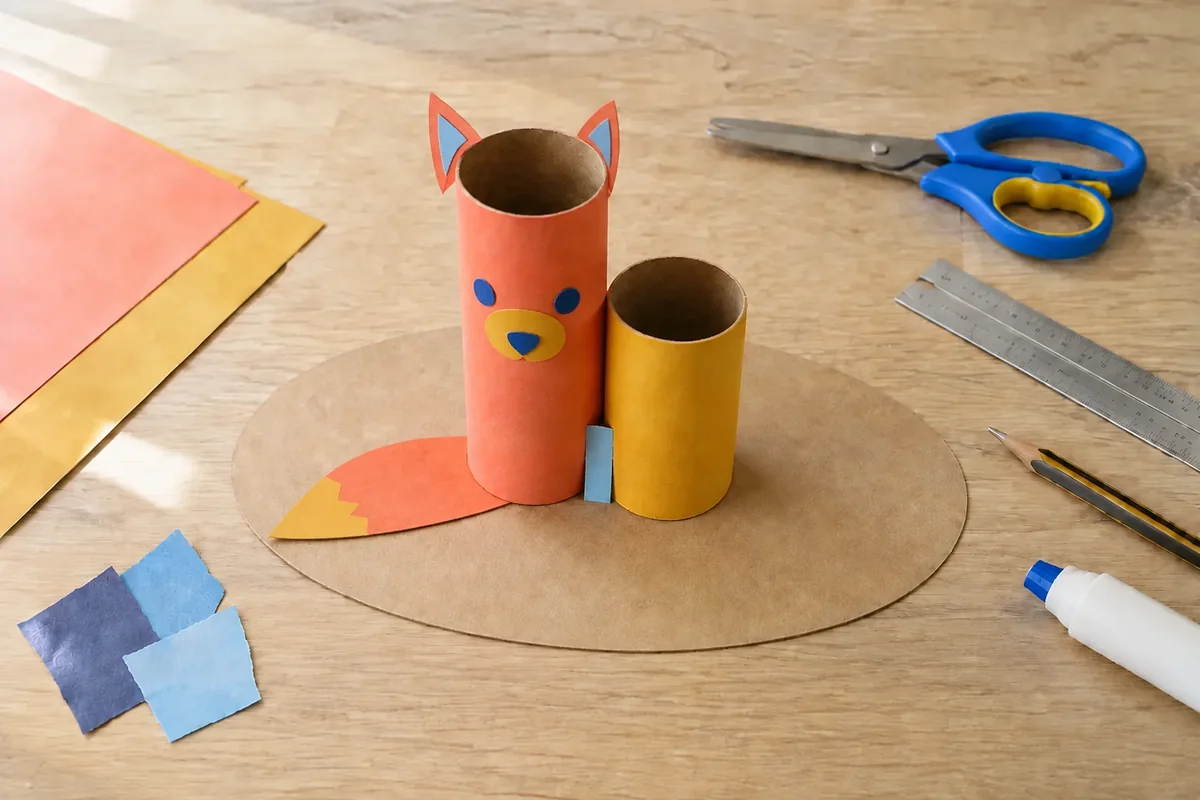 Étape 4 de « Fabriquer un pot à crayons animal à double compartiment » : créer le visage de l'animal.