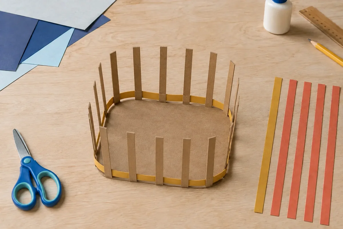 Étape 2 de « Créer un panier en carton tressé sans agrafe » : commencer le tressage.