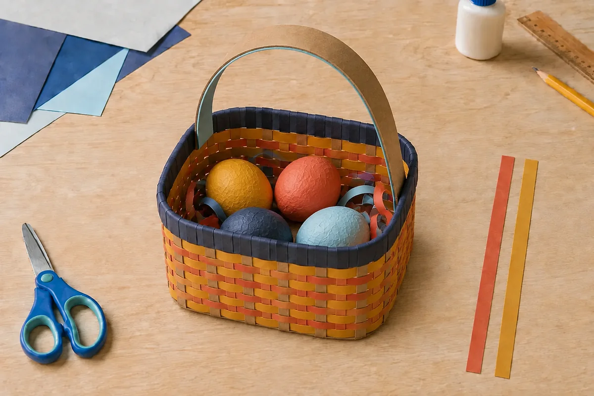 Étape 5 de « Créer un panier en carton tressé sans agrafe » : mettre le panier en service.