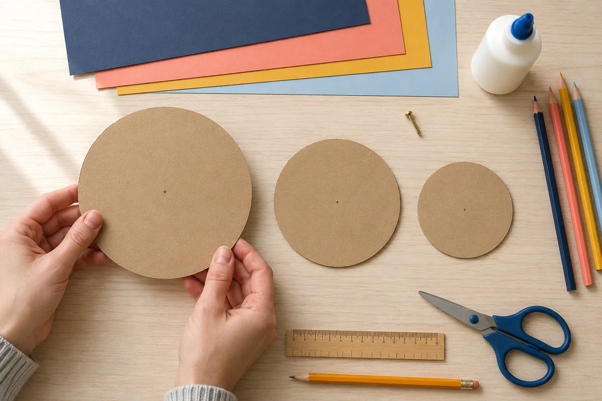 Étape 1 de « Roue besoins-solutions : outil émotionnel à trois disques » : tracer les trois disques.