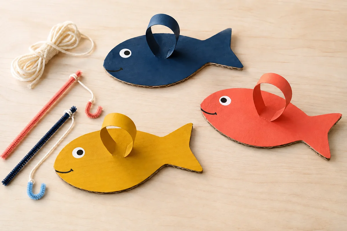 Étape 2 de « Fabriquer un jeu de pêche sans aimant » : fabriquer les cannes courtes.