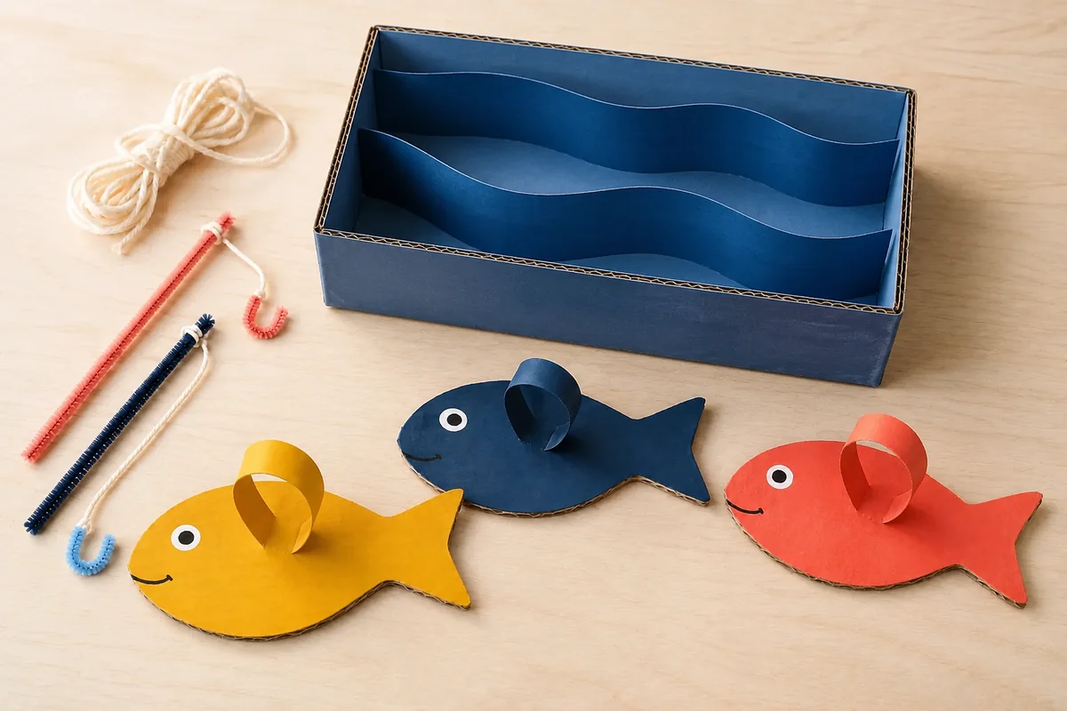 Étape 3 de « Fabriquer un jeu de pêche sans aimant » : créer le bassin de jeu.