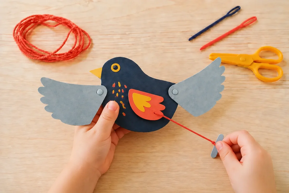 Étape 5 de « Créer un oiseau automate aux ailes mobiles » : actionner le battement.
