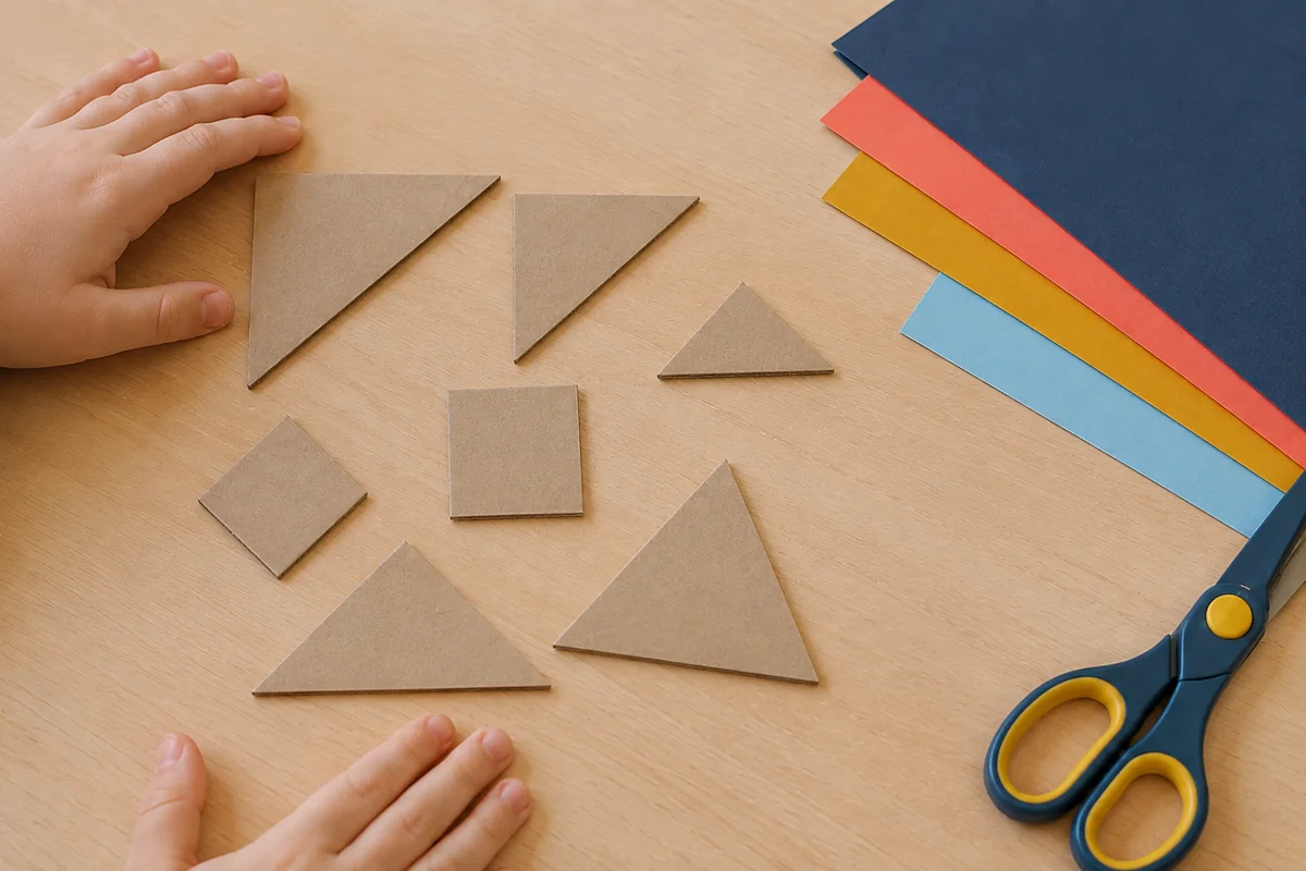 Étape 2 de « Fabriquer un tangram tactile en carton et tissu » : choisir sept textures.