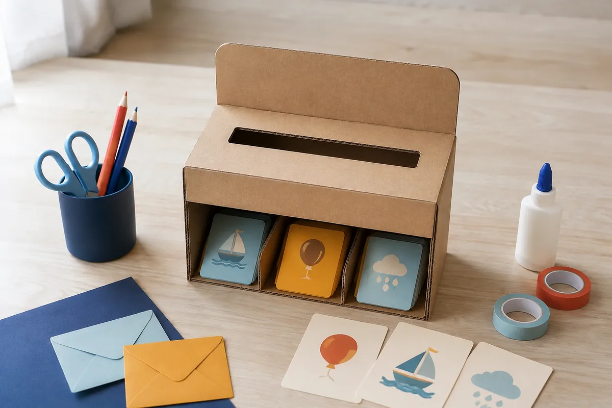 Étape 2 de « Créer un mini bureau de poste pour jouer à la maison » : créer cartes et enveloppes.