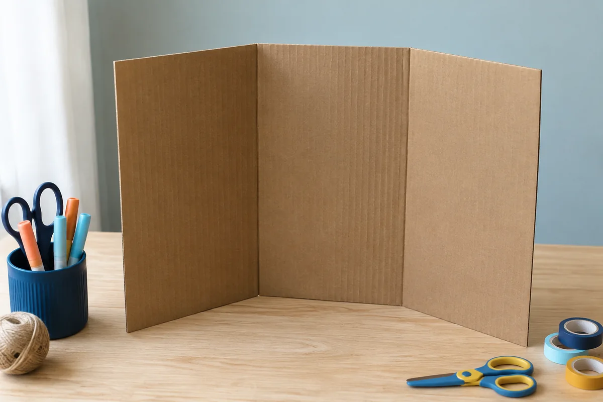 Étape 1 de « Créer un théâtre de marionnettes de table pliable » : former le paravent pliable.