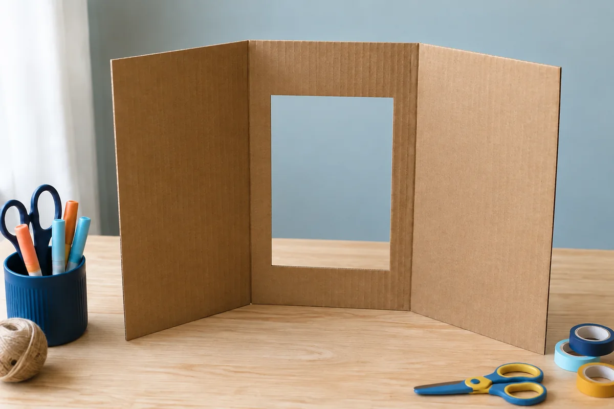 Étape 2 de « Créer un théâtre de marionnettes de table pliable » : ouvrir la scène centrale.