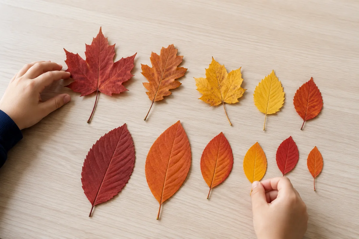 Étape 1 de « Vitrail de feuilles d'automne sans peinture pour la fenêtre » : trier les feuilles d'automne.
