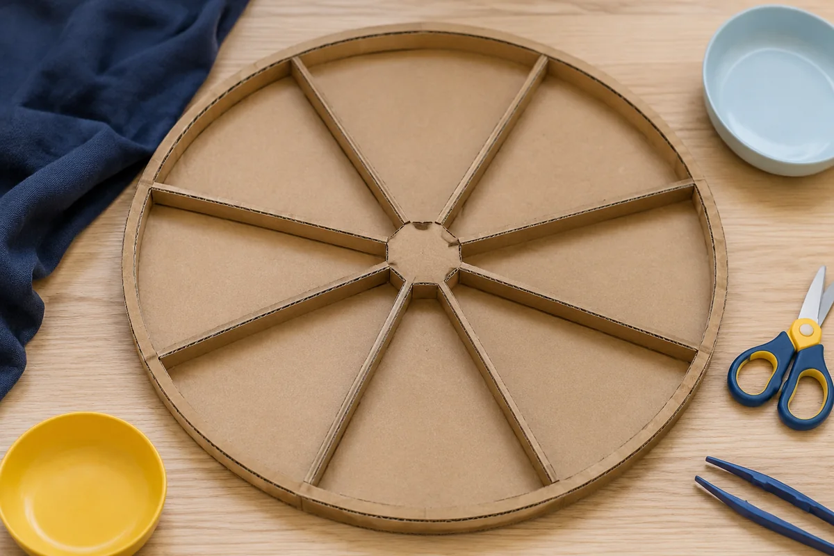 Étape 1 de « Fabriquer un cadre à mandala naturel réutilisable » : découper le cadre alvéolé.