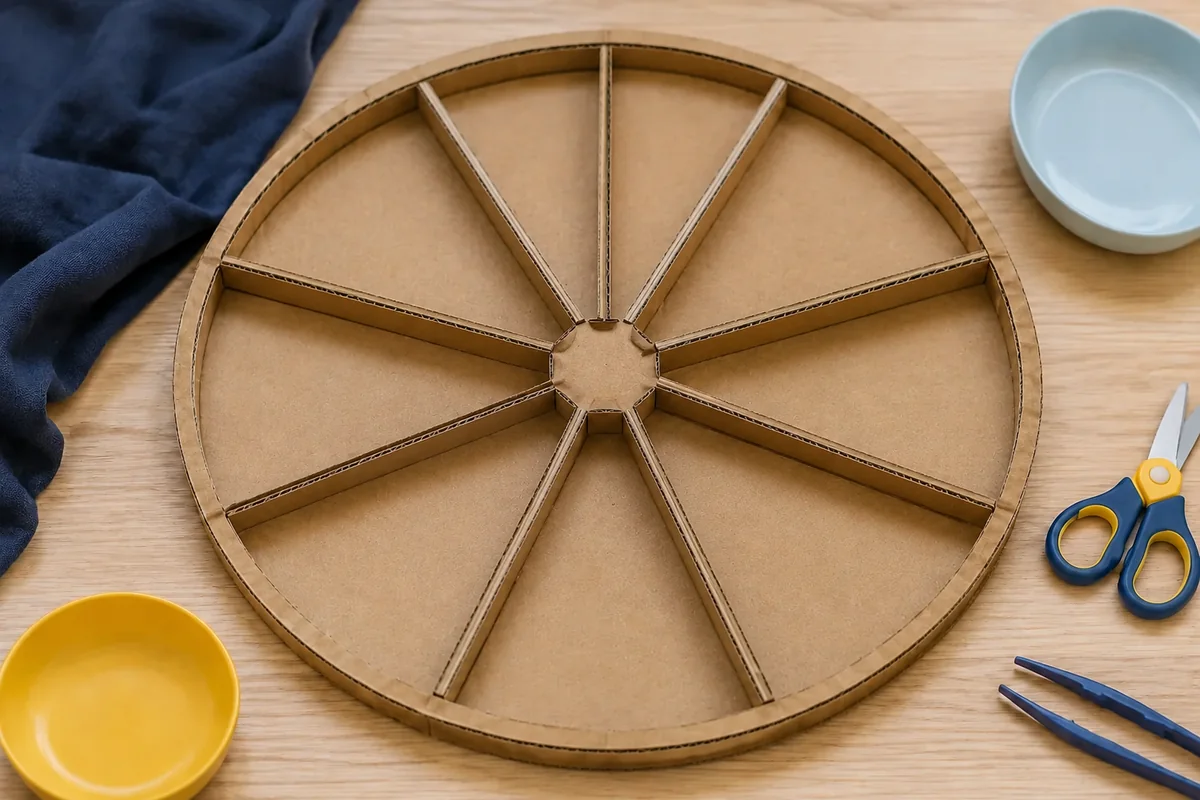 Étape 2 de « Fabriquer un cadre à mandala naturel réutilisable » : renforcer chaque séparation.