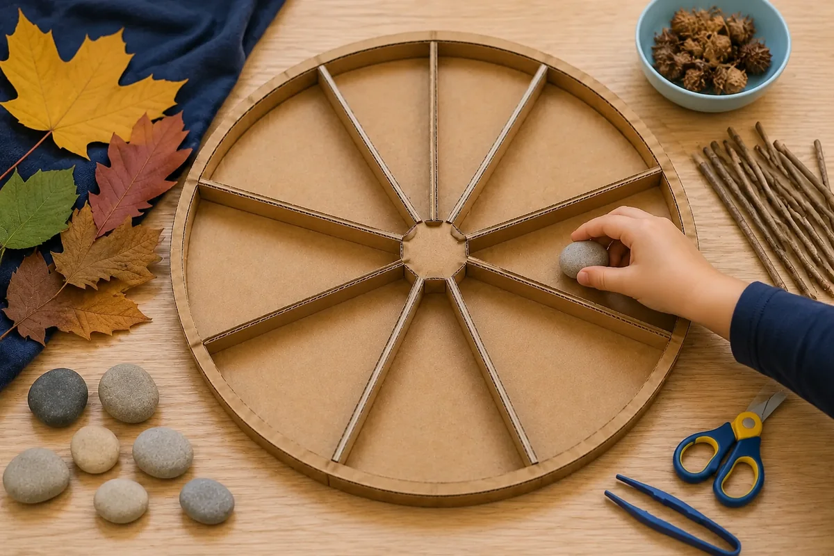 Étape 3 de « Fabriquer un cadre à mandala naturel réutilisable » : choisir les éléments naturels.