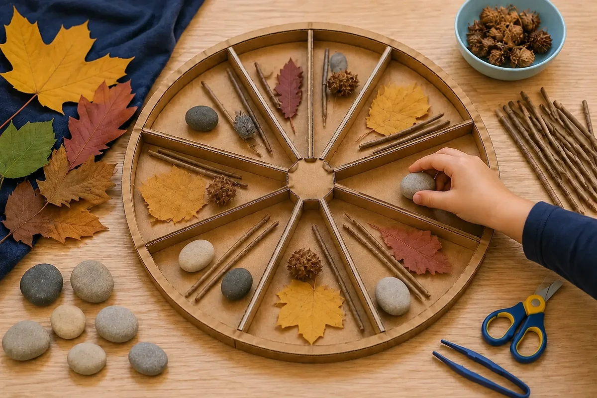 Étape 4 de « Fabriquer un cadre à mandala naturel réutilisable » : composer le mandala.
