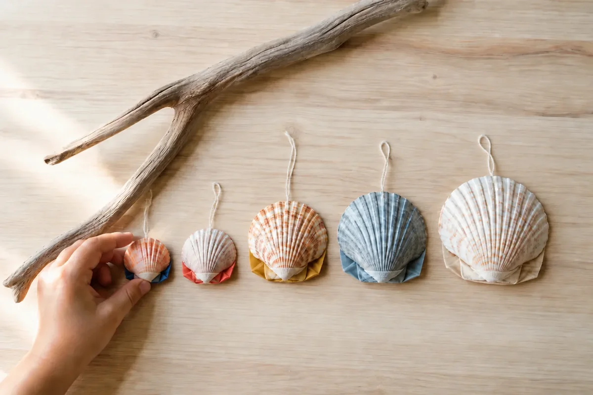 Étape 3 de « Créer un mobile souvenir de plage sans percer les coquillages » : attacher les suspensions.