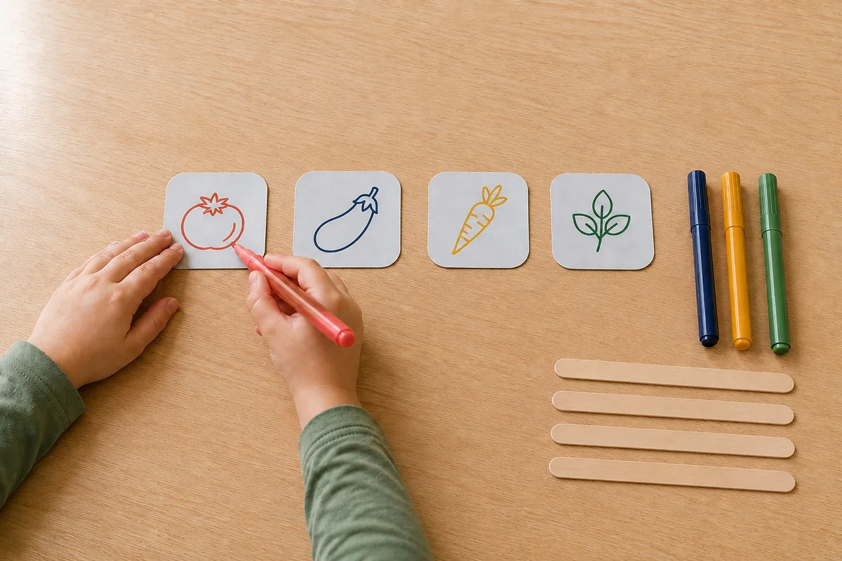 Étape 3 de « Fabriquer des étiquettes de jardin avec des briques alimentaires » : créer les pictogrammes.