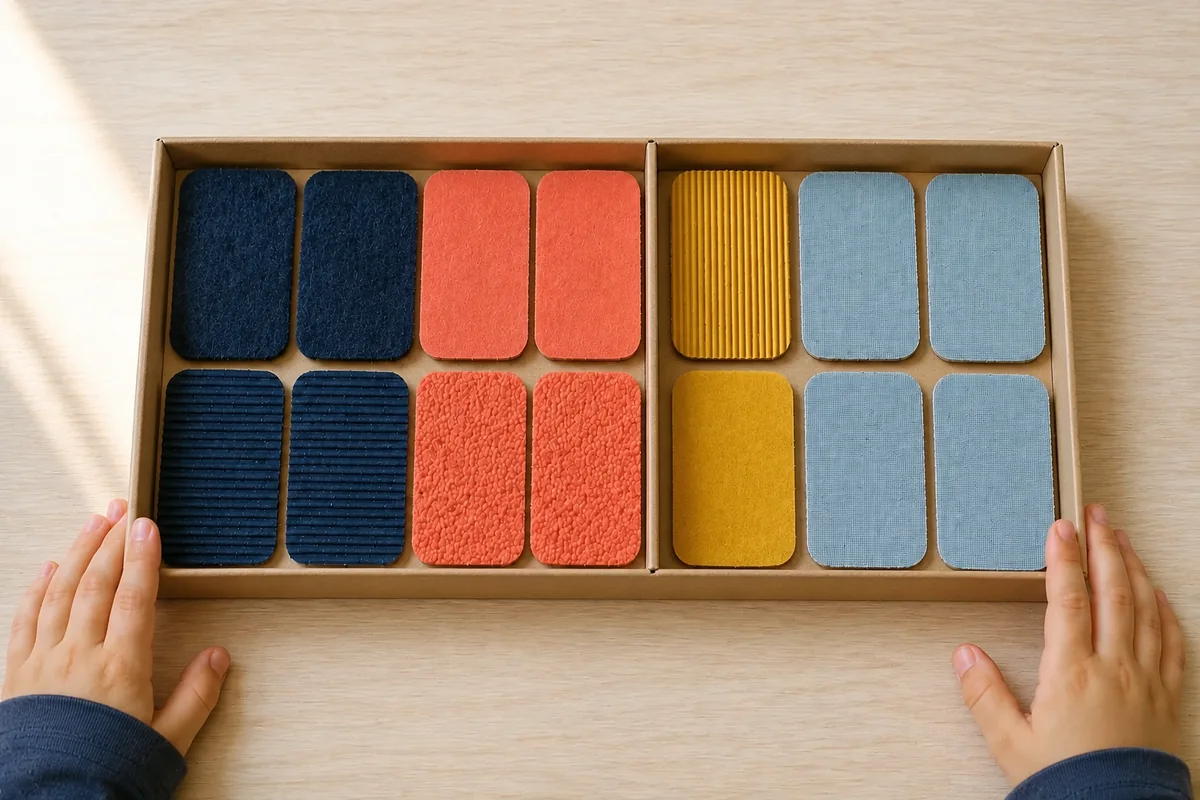 Étape 4 de « Fabriquer un memory tactile avec de grandes cartes » : préparer la boîte de rangement.