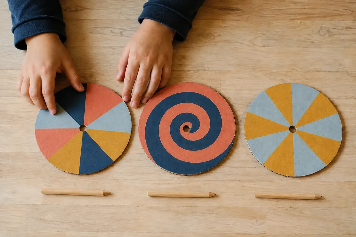 Étape 3 de « Créer une toupie des couleurs en carton » : préparer les centres.