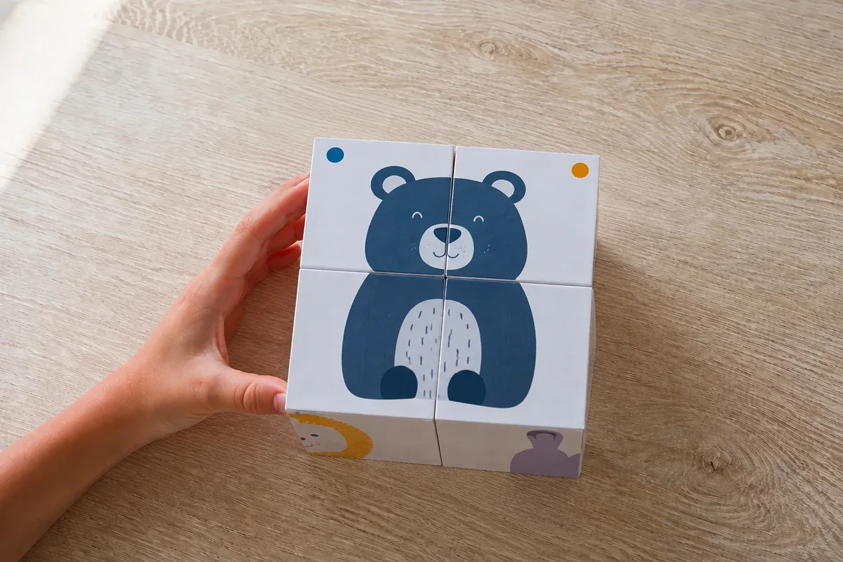 Puzzle-cubes des animaux à recomposer