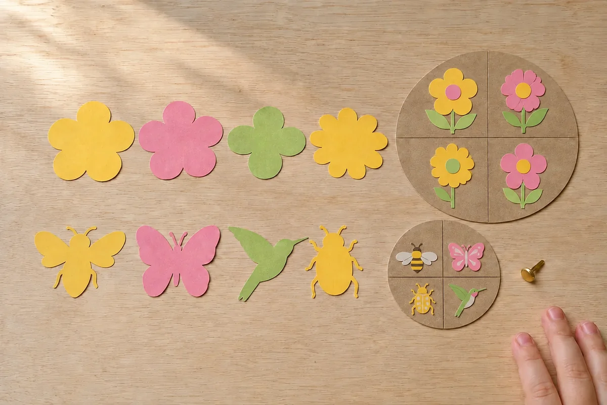 Étape 3 — second disque avec quatre pollinisateurs