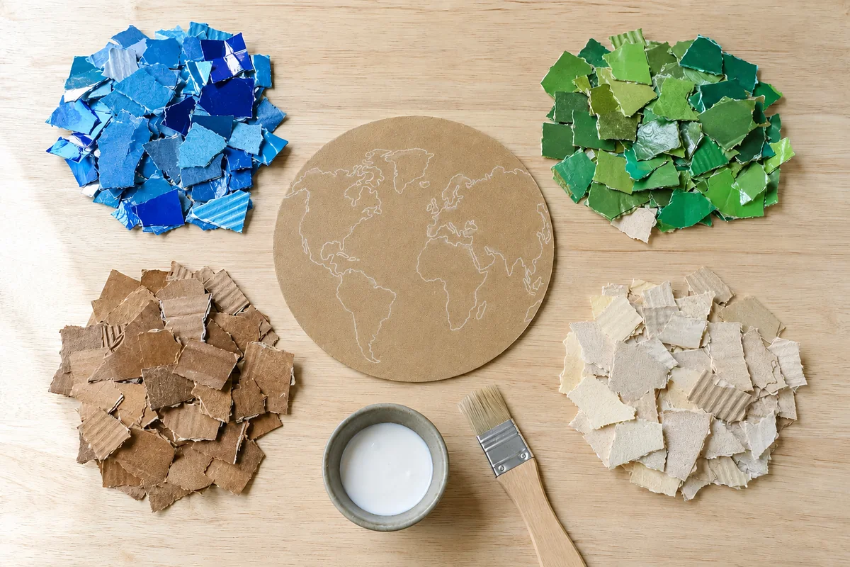 Étape 2 — disque avec continents simplifiés