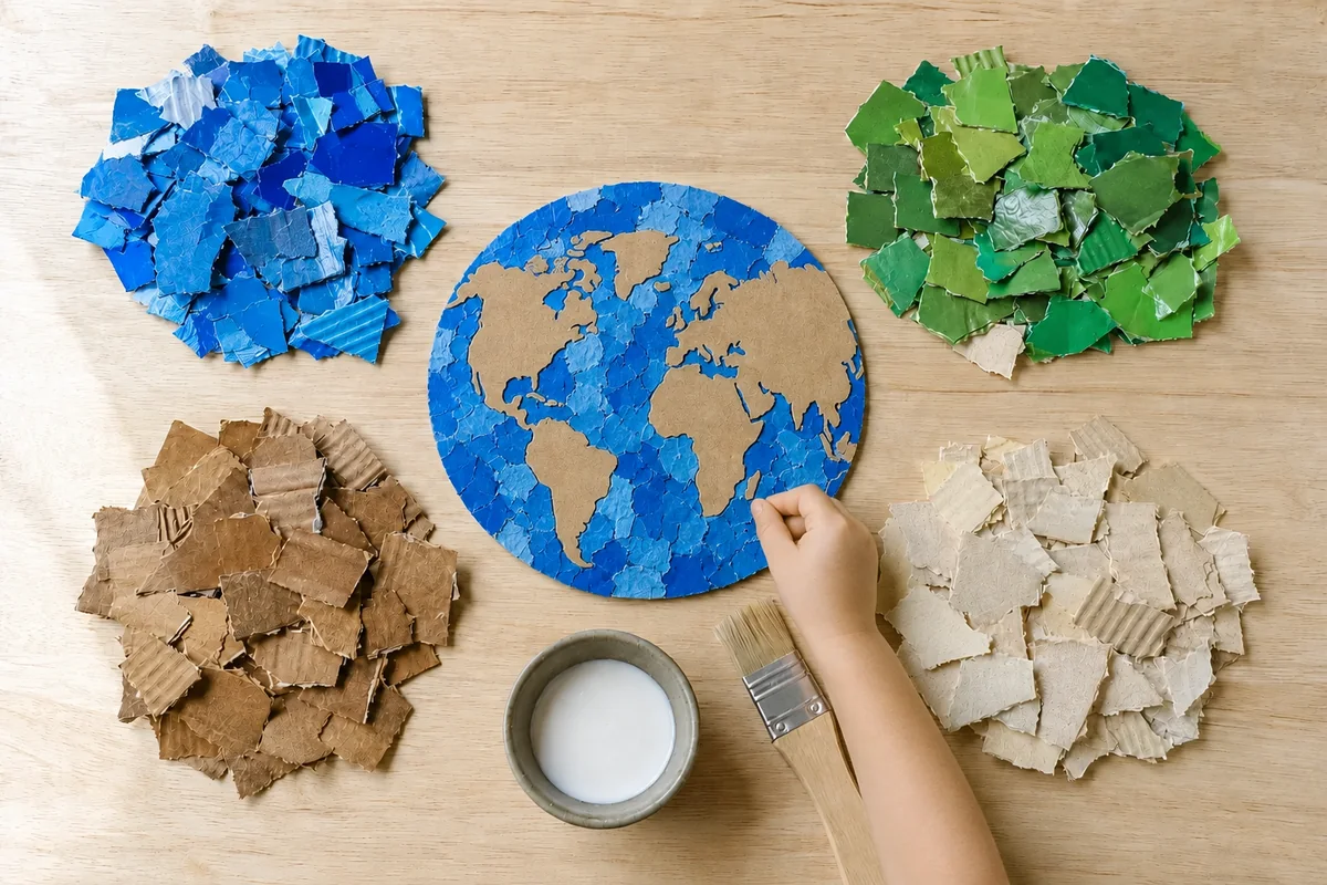 Étape 3 — océans en mosaïque bleue